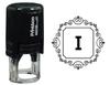 Printtoo Square Swirl Border Alphabet I Monogram Initial Self Inking Rubber Stamp Office