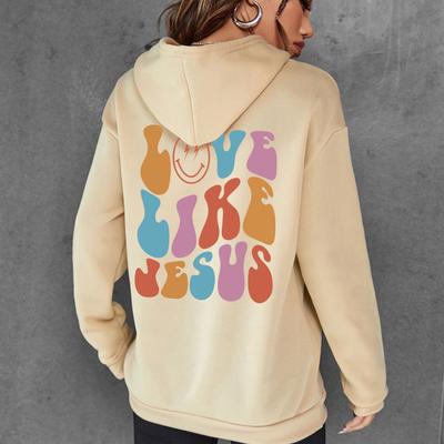 Толстовка с капюшоном из флиса с рукавами на плечах и принтом букв на спине, карманом-кенгуру, затягивающимся шнурком