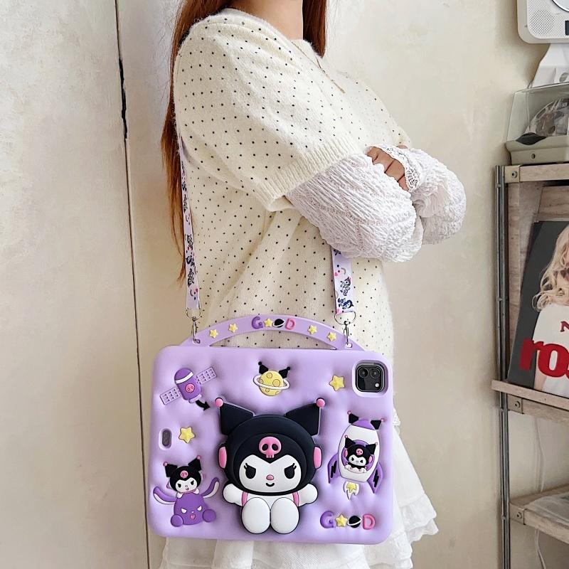 Для Huawei Honor X8A X9 11 дюймов Милый 3D Мультяшный Kuromi Hello Kitty Держатель-кольцо Ток Держатель Силиконовый Защитный Чехол для Планшета