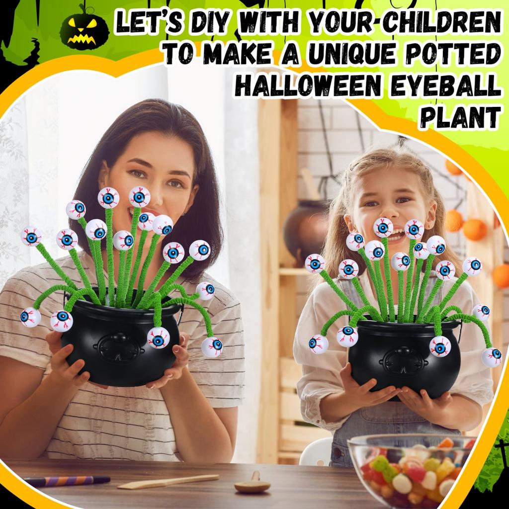 10-20Pcs Halloween Floral Picks 15.75Inch Halloween Plants Little Shop of Horrors Plant Halloween Eyeball for Party Indoor Gifts