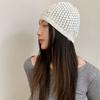 Hollowed Out Knitted Hat Casual Sun Visor Breathable Beret Cap for Women