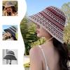 Korean Version of Sun Protection Pastoral Style Knitted Fisherman Hat In Summer New Small Fragrance Style Striped Soft Top Basin Hat for Women