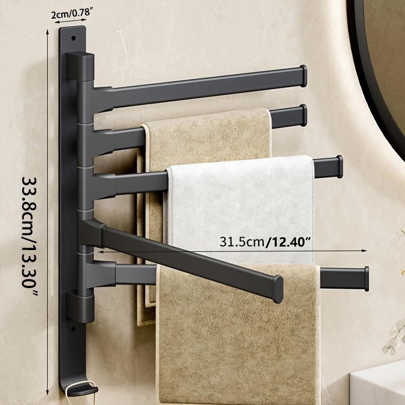 Bathroom Towel Rack Rotatable Towel Holder Space Aluminum 2/3/4/5-Bar Towel Hanger Kitchen Shelf Paper Hanging Wall Mounted