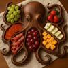 Деревянная доска для закусок с 8 щупальцами, декоративный поднос для закусок, держатель для морепродуктов и для тематических вечеринок