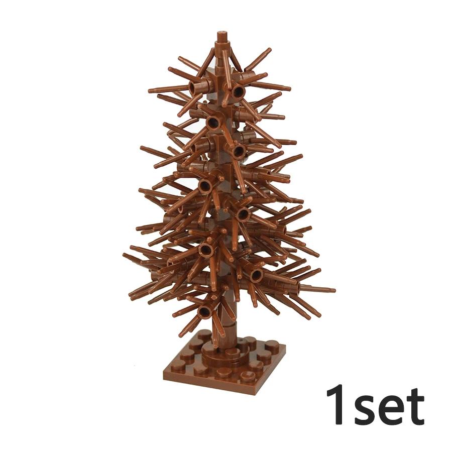 MOC Городские Деревья Строительные Блоки Сосна Растение Набор Ель Ферма Уличная Сцена Вид на Сад Сборка 3778 Кирпичей Образовательный Детский Игрушка