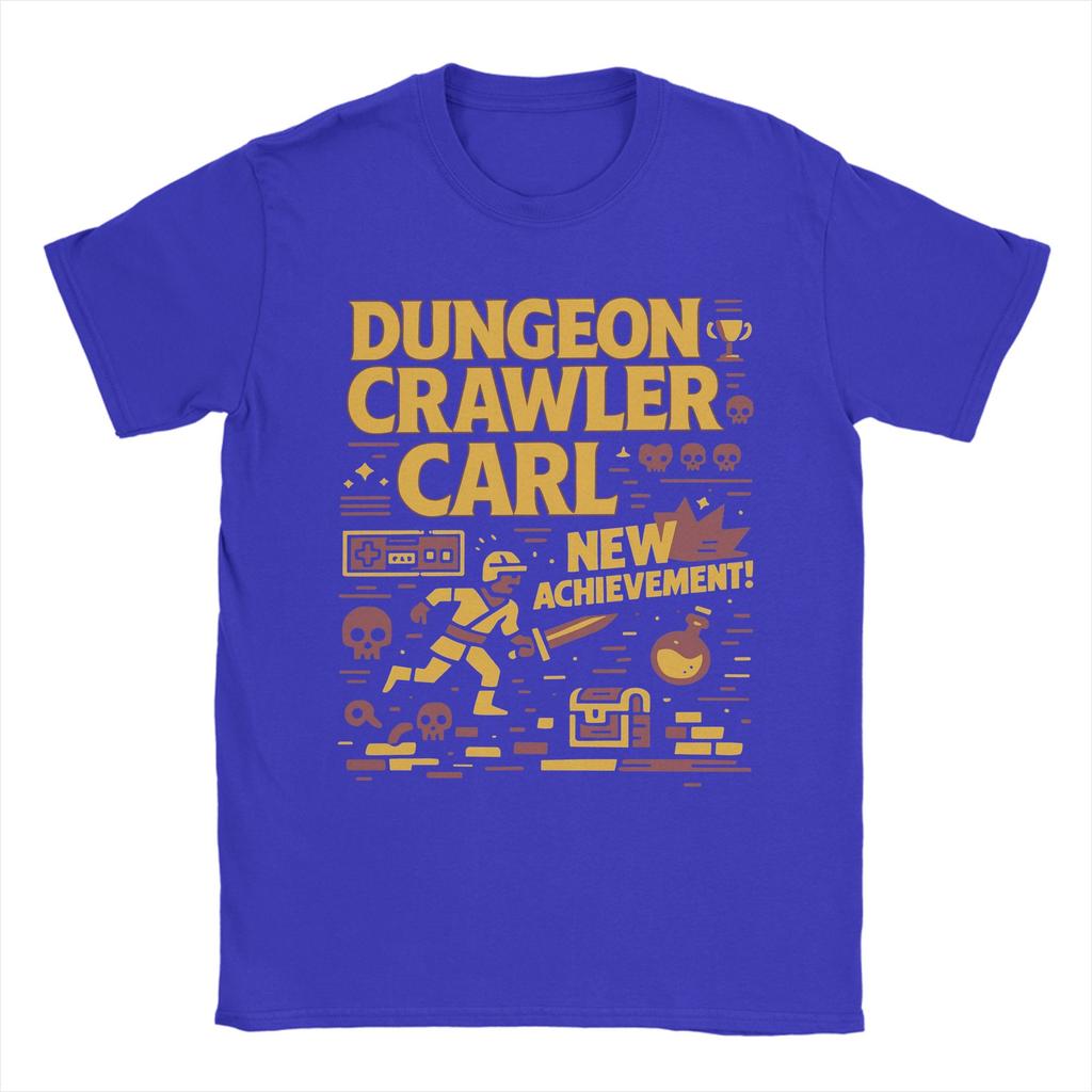 Men TShirts Dungeon Crawler Carl New Achievement Novelty Pure Cotton Tee Shirt Short Sleeve T Shirt Crewneck Clothes Plus Size