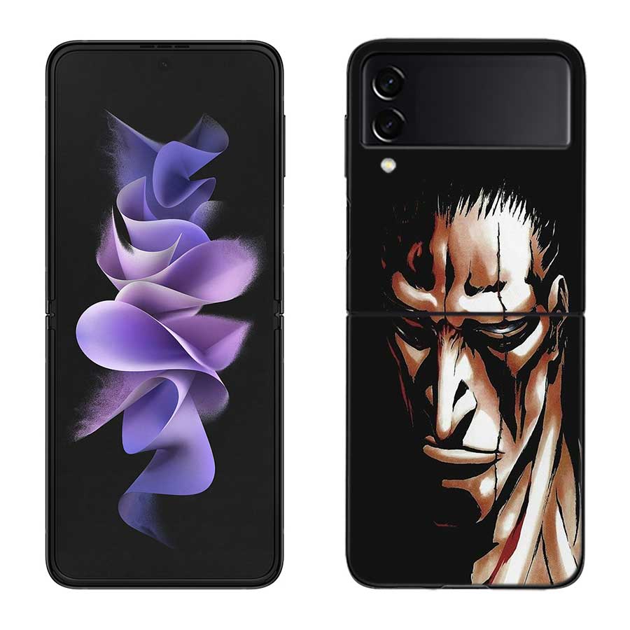 BLEACH Zaraki Kenpachi Phone Case For Samsung Z Flip 7 6 5G Galaxy Z Flip 5 4 3 Black Hard Cell Cover Luxury PC Shell Coque