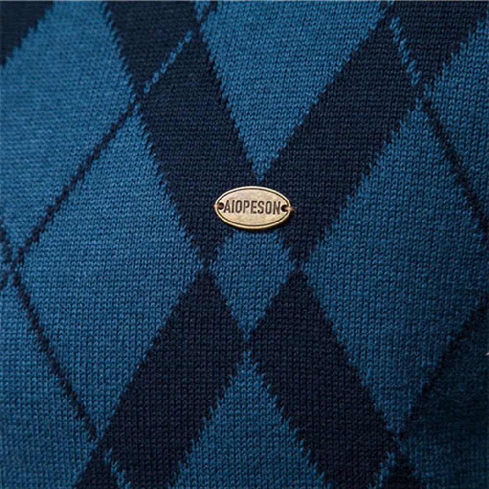 Men Sweaters Mock Neck Zipper Patchwork Pullover Men Winter High Quality Fashion Warm Sweaters for Men