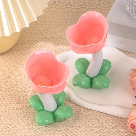 Тюльпан Светодиодный Ночник Прикроватный Желтое Свечение Лампа для Спальни Теплый Свет Креативная Цветочная Лампа Питание от Батареек Настольная