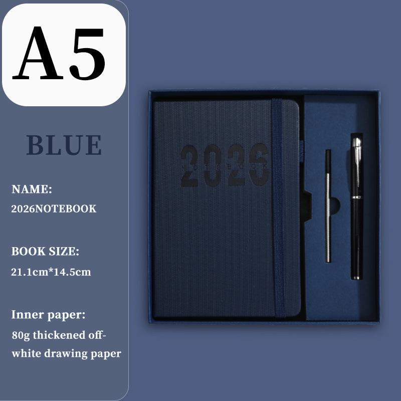 Ежедневник на английском языке на 2026 год с резинкой: Годовой календарь, Еженедельник, 365-дневный блокнот для эффективности