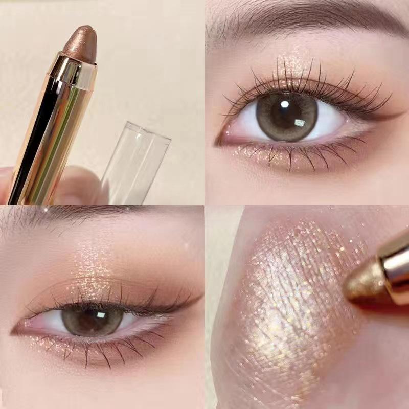 Блестящая ручка-хайлайтер, перламутровый карандаш для лежачего шелкопряда, водостойкий, долговечный осветляющий карандаш для глаз, белый, серебряный макияж для глаз