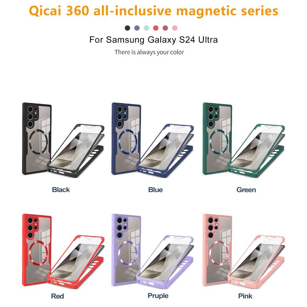 Чехол Magsafe с защитой 360° для Samsung Galaxy S24 S23 S22 Ultra Plus FE, двухсторонний мягкий силиконовый прозрачный магнитный чехол