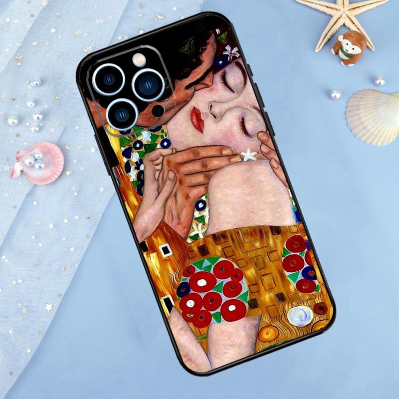 Чехол-арт Густава Климта «Поцелуй» для iPhone 17 Pro Max16 15 14 13 11 12 Pro Max Plus 12 13 Mini 16e 17 Air Задняя крышка