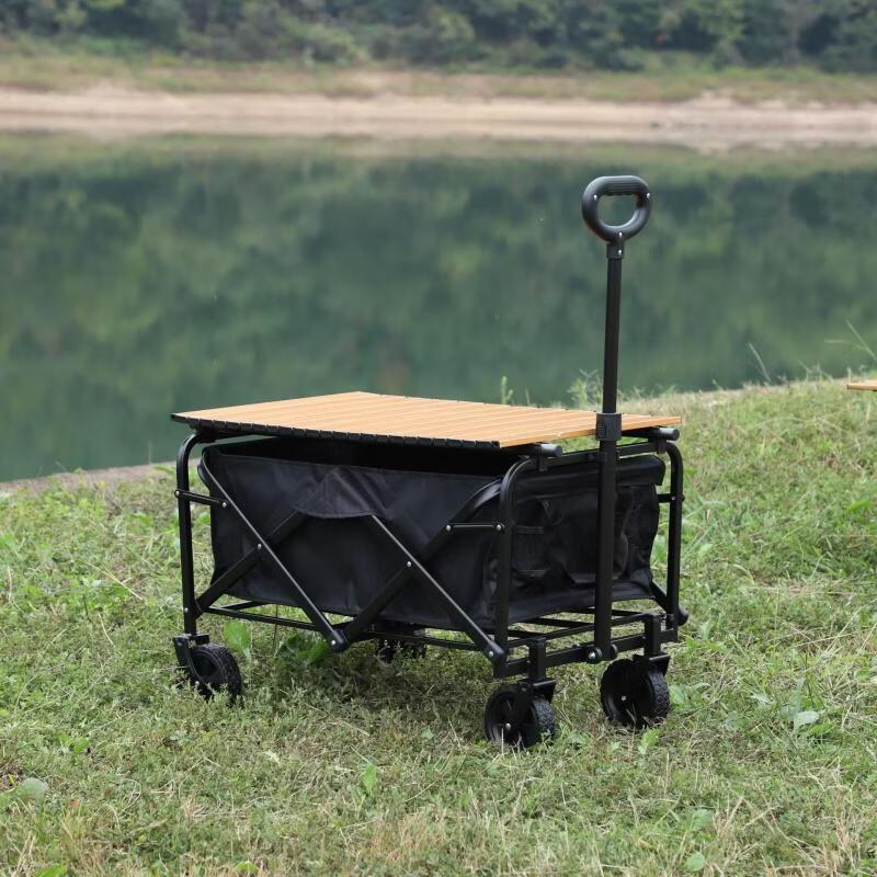 ZISIZ Compact Outdoor Camping Cart with Tabletop