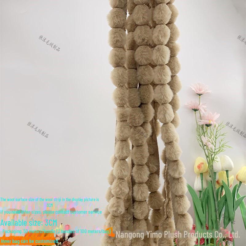 Искусственные меховые полоски для шляпы ханьфу в стиле тыквы - искусственные шарики из меха кролика рекс для рождественской одежды