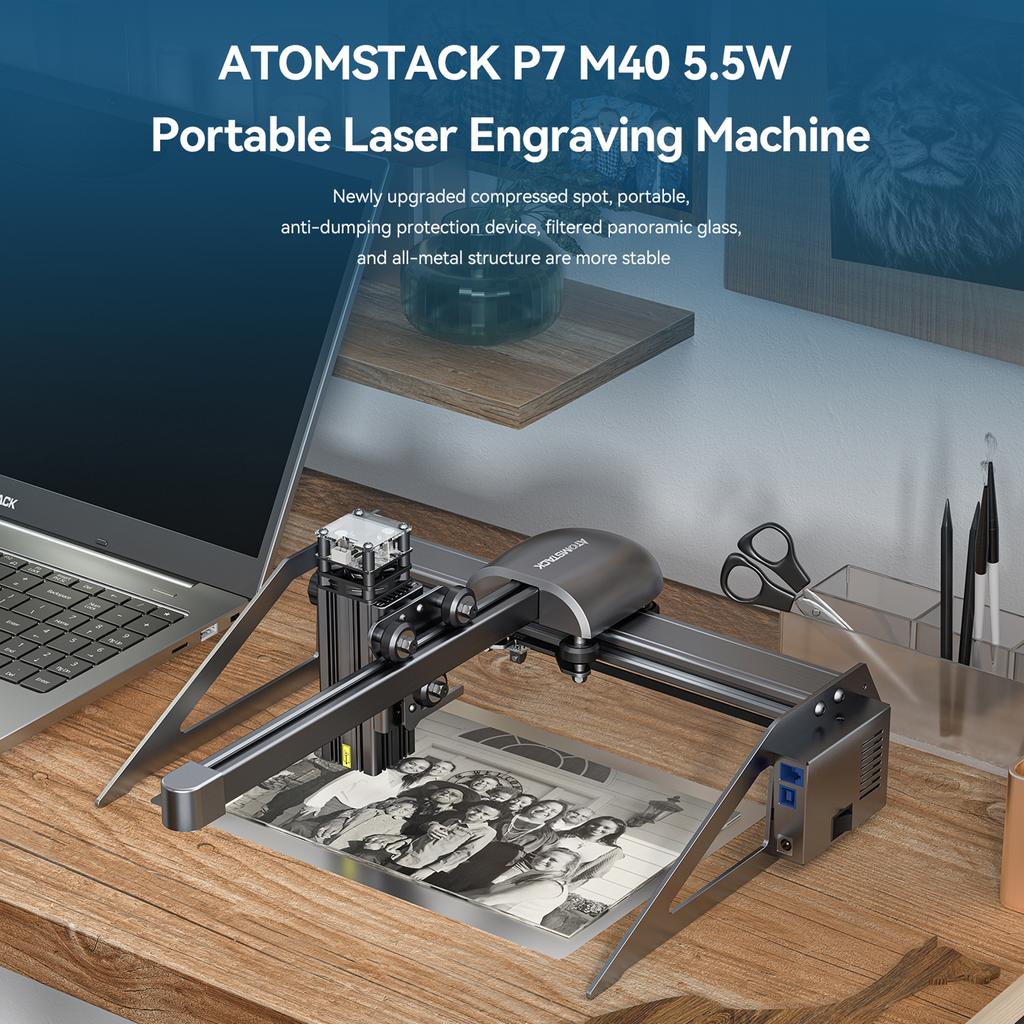 ATOMSTACK  P7 40W Laser Engraver Desktop DIY Engraving Cutting Machine with 200*200 Engraving Area
