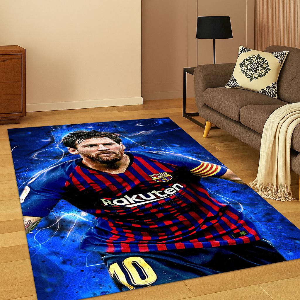 Football Star Messi Sports Carpet Rug for Living Room Sofa Home Bedroom Kitchen Doormat Decor,Playroom Non-slip Floor Mat Gift