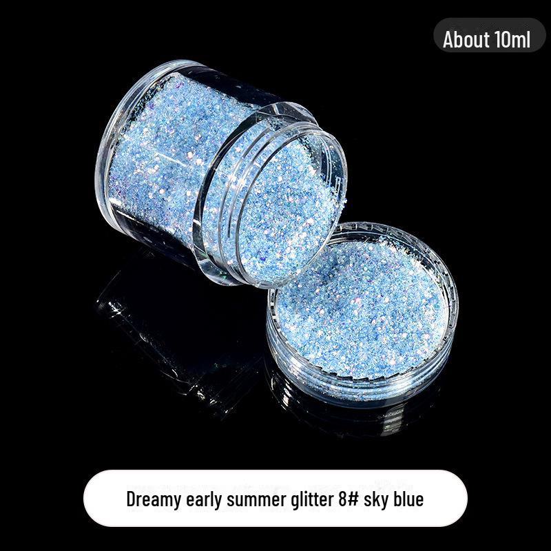 Dreamy Summer Glitter Mix: Hexagonal Sequins, Laser, and Fine Glitter In DIY Hemp Material.