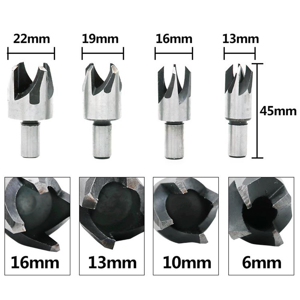 Claw-type Carbon Steel Woodworking Cork Drill Set Cork Knife Carpentry Drill Tools 4PCS/Set