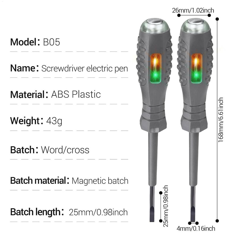 Intelligent Voltage Tester Pen Electricity Tester Screwdriver Magnetic Voltage Tester Screwdriver Detector With Light Display