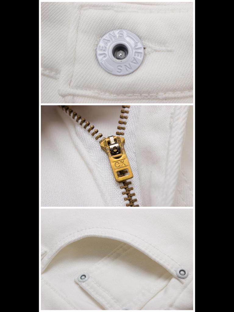 Мужские узкие эластичные белые джинсы – тренд весны и осени, большой размер, чисто-белый