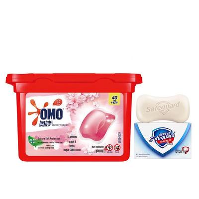 Набор для стирки Safeguard Pure White мыло и Omo Sakura