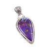 Natural Purple Copper Turquoise 925 Solid Sterling Silver Gift Pendant 1.5" K5v53