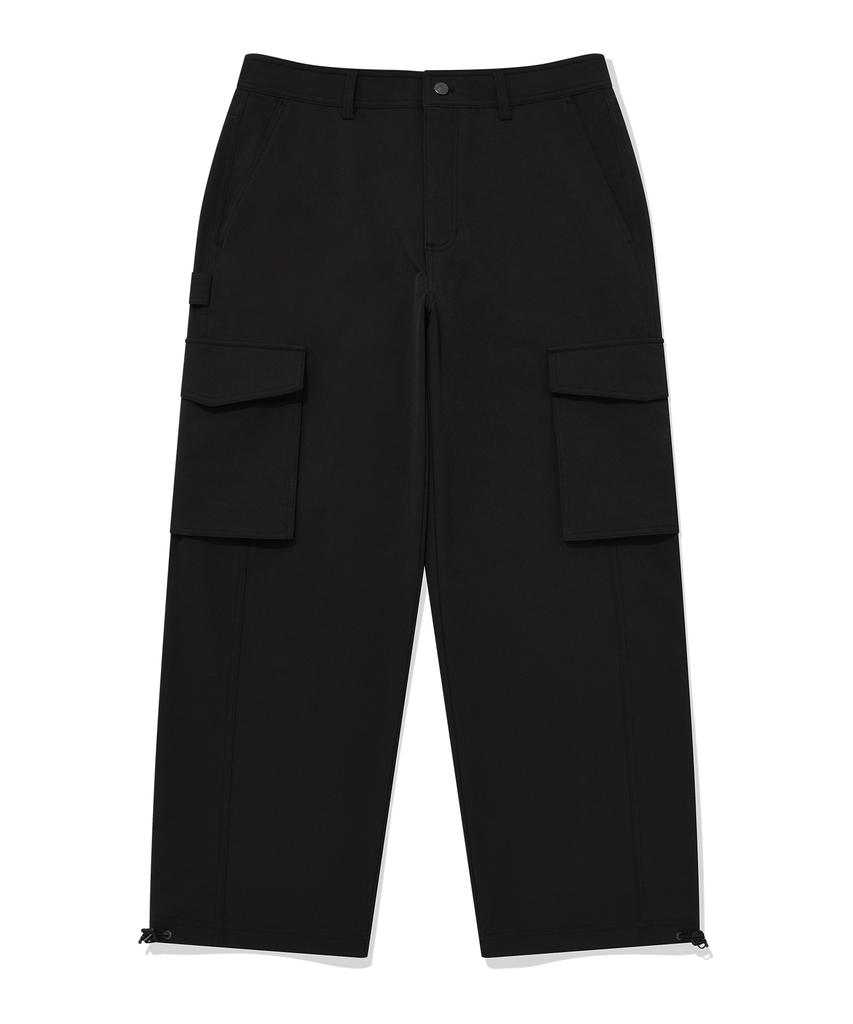 COVERNAT Fleece-Lined Cargo Wide Pants Black