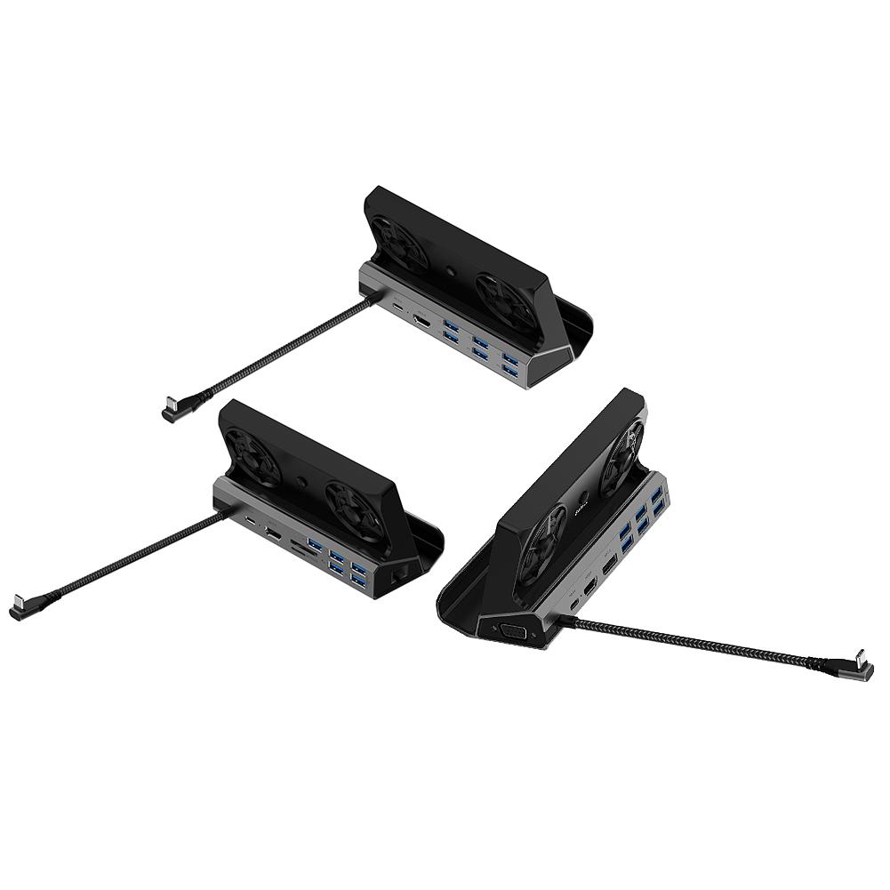 Док-консоль Хаб HDMI-совместимый USB C Док-станция Gigabit Ethernet 1000 Мбит/с Type C USB 3.0 2.0 PD 100 Вт RJ45 для Steam Deck