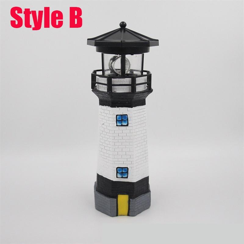 Светодиодный солнечный свет в форме статуи маяка, вращающийся автоматически освещенный светильник на солнечной энергии