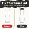 2Pcs Black Salad Dressing Cruet Lids Silicone Durable Bottle Cap Replacement 5.8cm Diameter Mouth Replacement Lids