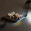 Elegant Fairy Bow Earrings for Women  Diamond Clad Ear Clips Without Ear Piercings  Luxurious Girl's Heart Earrings