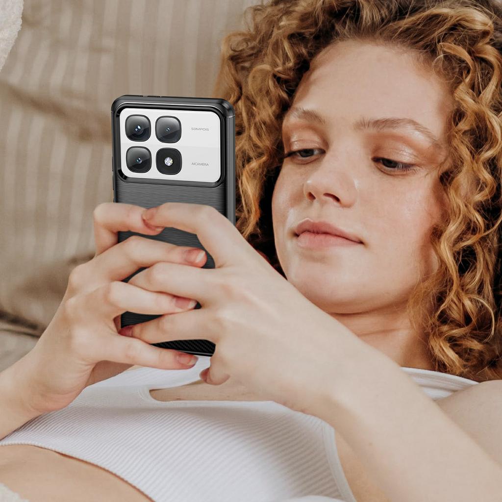 Для Xiaomi 14T Pro Чехол Текстура углеродного волокна ТПУ Матовый чехол для телефона