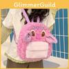 Cute Cartoon Pink Angel Flower Decor Plush Backpack For Students Daily Use