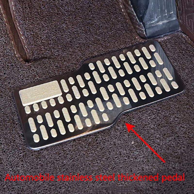 Auto Foot Rest Pedal Plate Floor Carpet Mats Non-Slip Stainless Heel Pad For Truck Suv Black Beige Brown Car Accessories