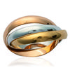 Tricolor 'Trio' Gold Plated Wedding Band - 3 Mm