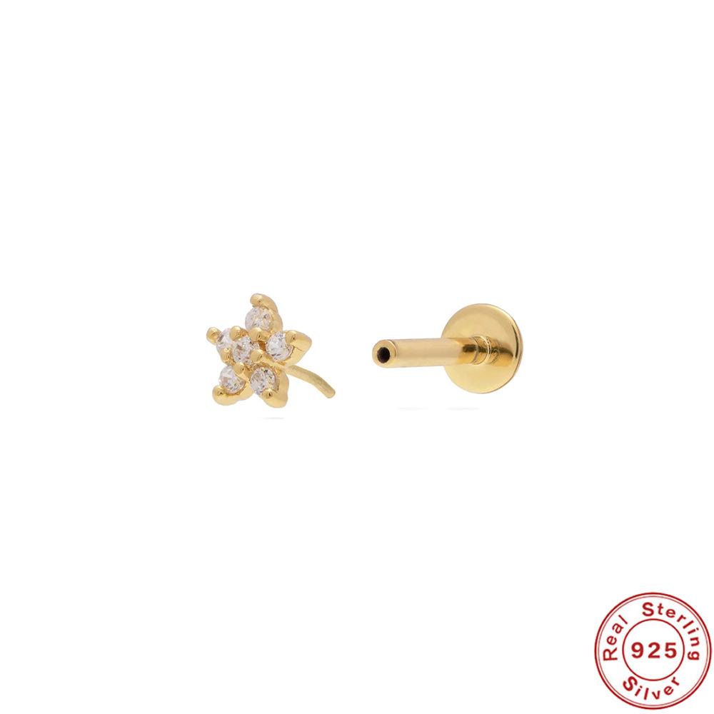 Серьги-гвоздики из стерлингового серебра S925 18G с плоской головкой, без резьбы, проколотые серьги-гвоздики для хряща, плоские серьги-гвоздики для пуш-ап, серьги-гвоздики для ушной раковины