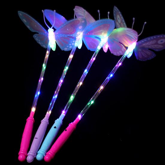 Светящиеся Бабочки Палочка Светящаяся в Темноте 3 Режима Регулируемая Ручная Высокая Яркость Работа от Батареек Цветная Светящаяся Палочка Животное Мигающая Игрушка