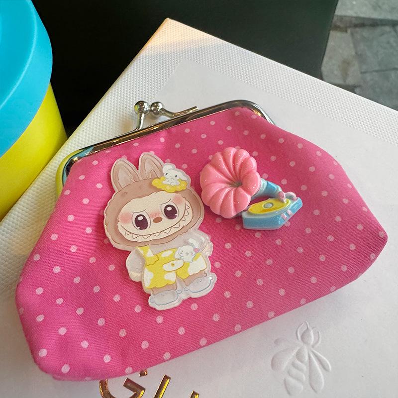 Детский кошелек для монет Labubu мультяшный ретро л девчачий сердечко сумка для ключей ручная сумка для монет девочка CLE