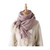 Women Scarf Striped Print Long Scarf Shawl with Tassel Trim Versatile Design Comfortable Shawl Wrap Fashion Accessories