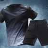Men's Quick-Dry Short-Sleeve Sports Set: Breathable Casual Fitness Running T-Shirt In Black