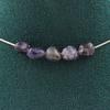 Stones and Minerals. 5 Cordierite Iolite Bead Necklace from Madagascar. Steel Chain Necklace Women, Men. Customizable Size
