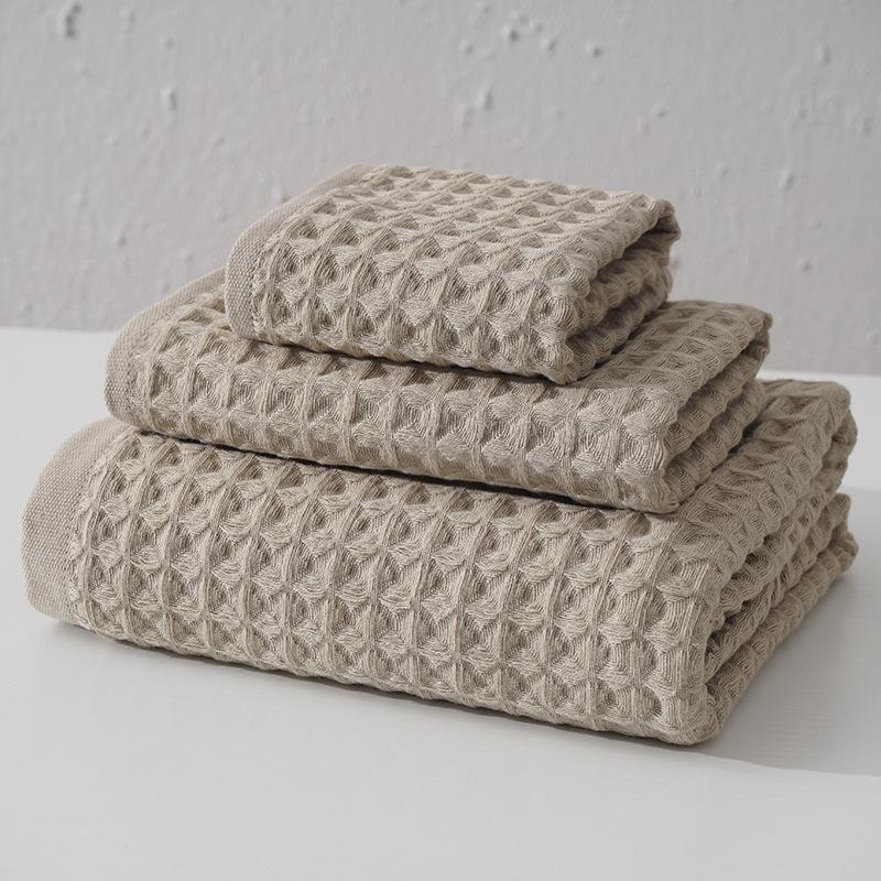 Pure Cotton Waffle Oversized Bath Towel - Super Soft & Absorbent