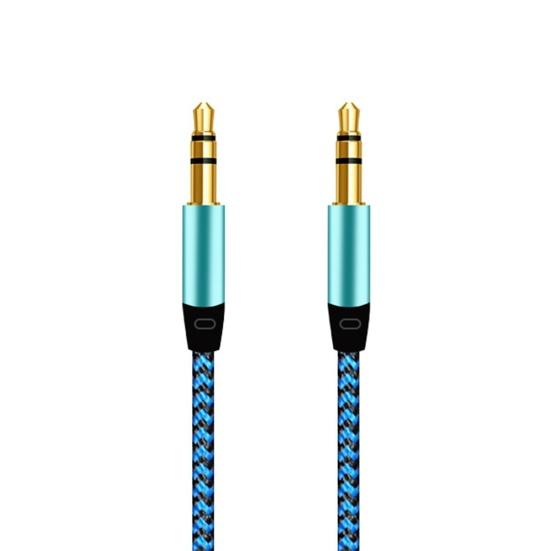 1m Braided 3.5mm AUX Male To Male Stereo Audio Adapter Cable for PC DVD Speaker