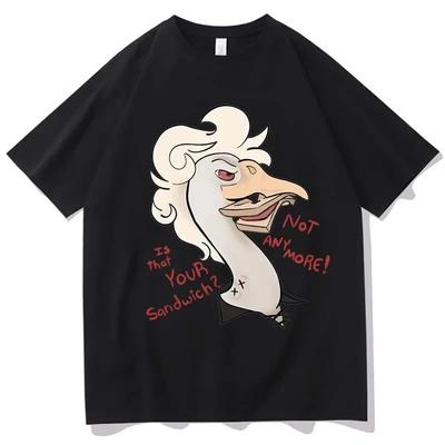 Летние футболки с коротким рукавом, забавные кавайные уличные футболки с короткими рукавами для спортзала, футболки с рисунком «Гусь Астарион», женские топы Y2k, футболки