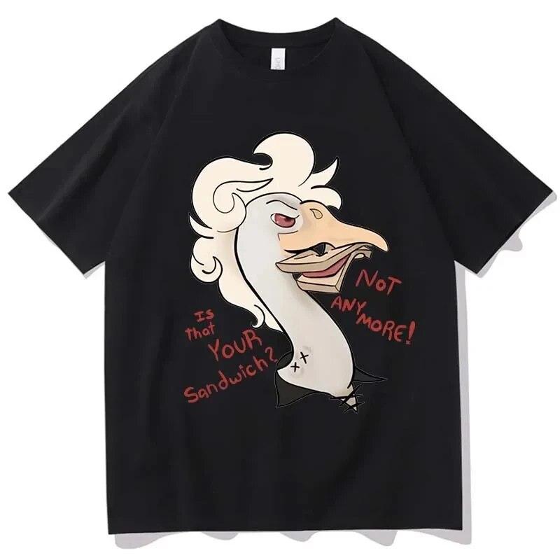 Летние футболки с коротким рукавом, забавные кавайные уличные футболки с короткими рукавами для спортзала, футболки с рисунком «Гусь Астарион», женские топы Y2k, футболки