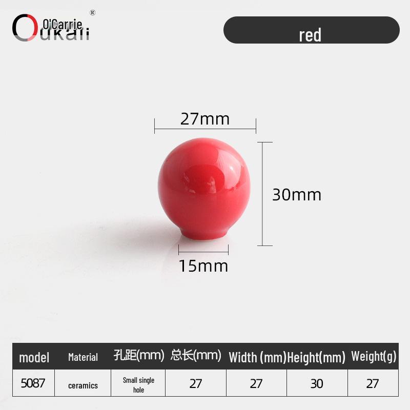 Красочная керамическая ручка для шкафов и ящиков - Круглая, одно отверстие