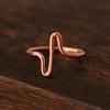 Pure Copper Heartbeat Pulse Ring: Women's Minimalist EKG Lifeline Fashion Jewelry