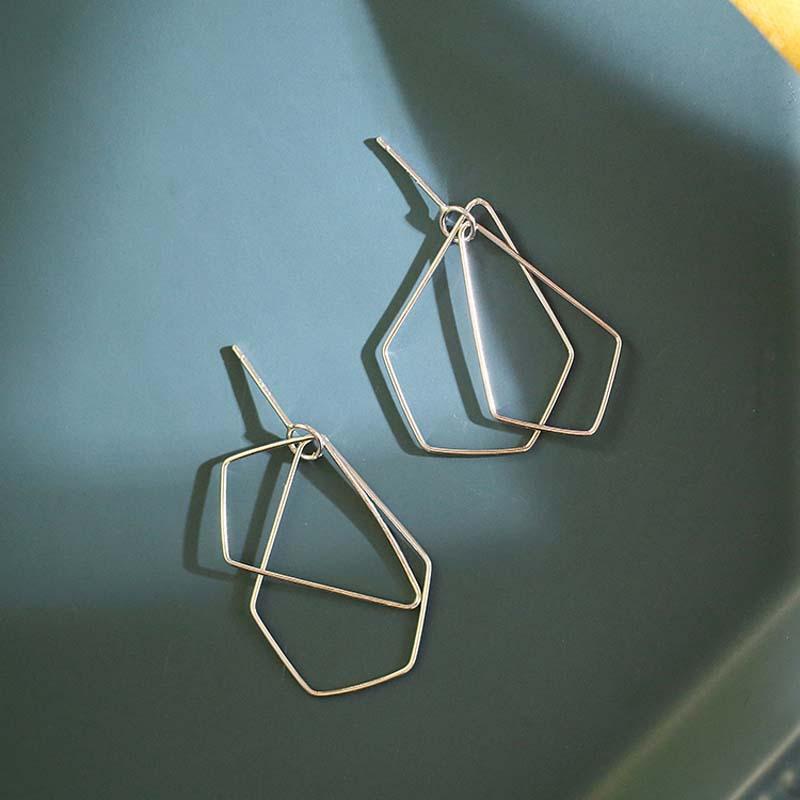 Double Layer Earrings, Versatile Earrings, Temperament, Personality, Fashionable and Simple Lines, Earrings for Women
