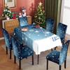 Festive Tablecloth Set Stretch Chair Covers Waterproof Christmas Decorations Dining Table Cloth Home Kitchen Decor